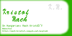 kristof mach business card